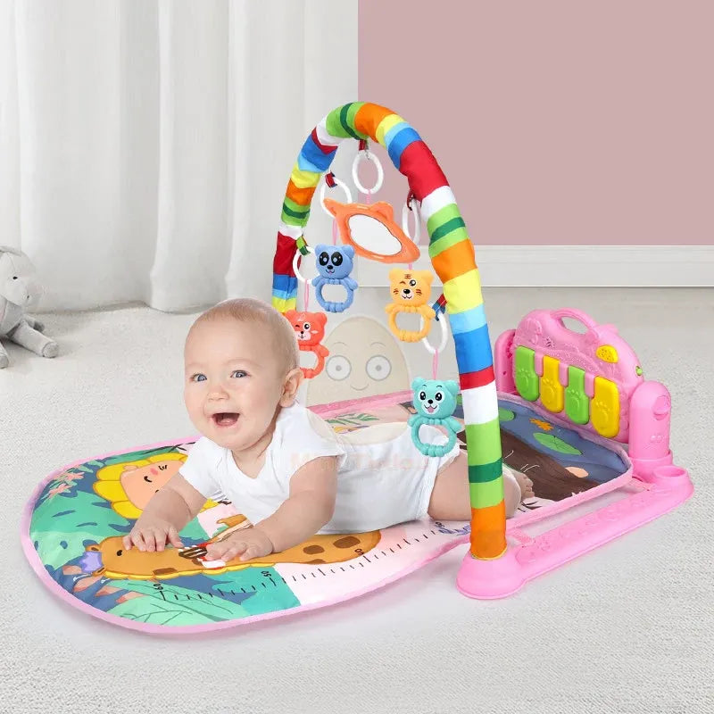 Tapis d'Éveil Musical 4-en-1 avec Piano Kick &amp; Play pour Bébé
