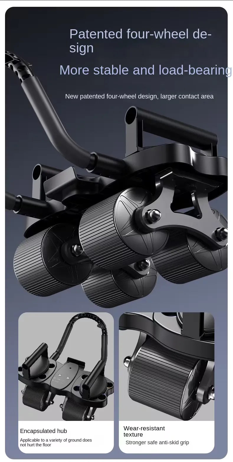 Roue Abdominale 3-en-1 à Retour Automatique &amp; Support Coude (AB Roller)