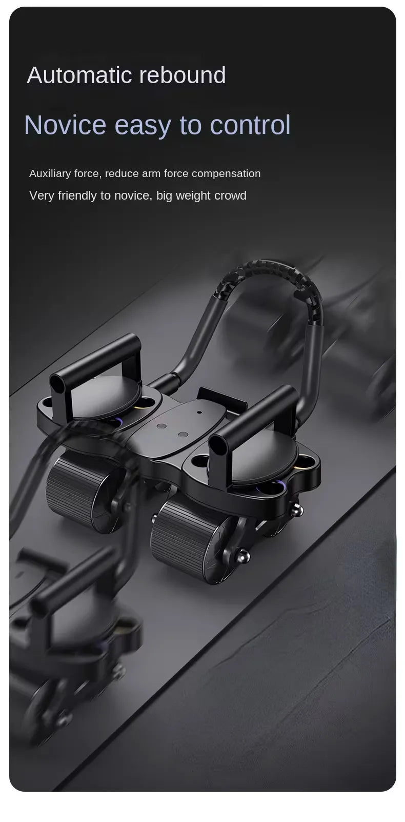 Roue Abdominale 3-en-1 à Retour Automatique &amp; Support Coude (AB Roller)