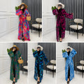 Luxury Miami Burkinabe – Ensemble royal de 5 pièces avec kimono long en mousseline