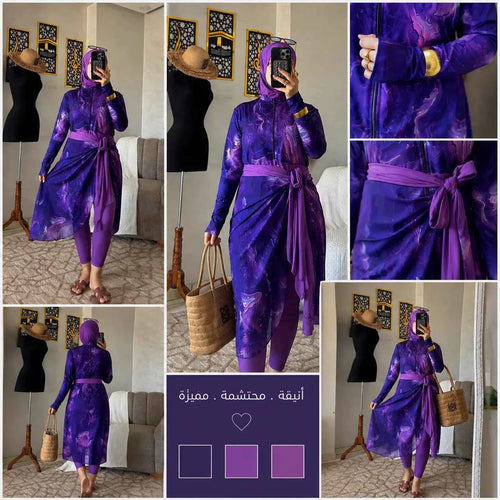 Burkinabé imprimé de luxe – Ensemble complet de 5 pièces avec sangle