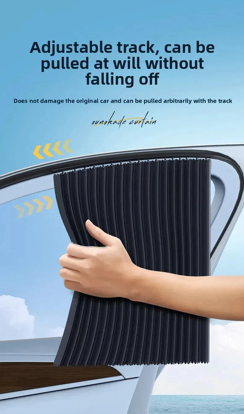 Rideaux Pare-Soleil Coulissants pour Voiture avec Rail Encastrable – Protection UV, Isolation Thermique