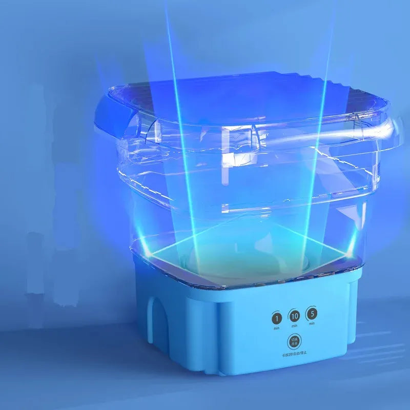 Mini Machine à Laver Pliable &amp; Portable avec Stérilisation UV