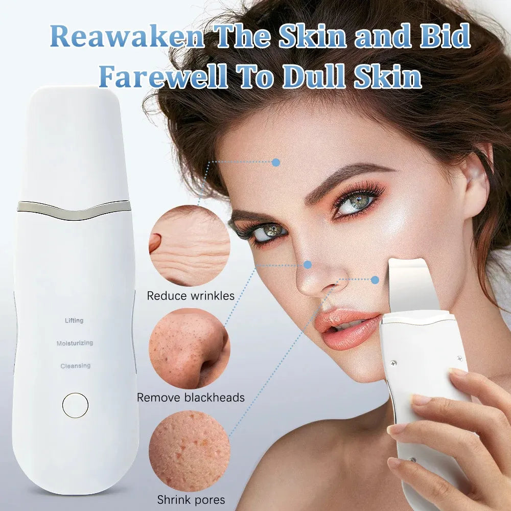 Pack Soin & Rénovation du Visage 3-en-1 – Spatule Ultrasons + Derma Roller 540 Aiguilles + Kit GuanJing (Masseur et Sérum)