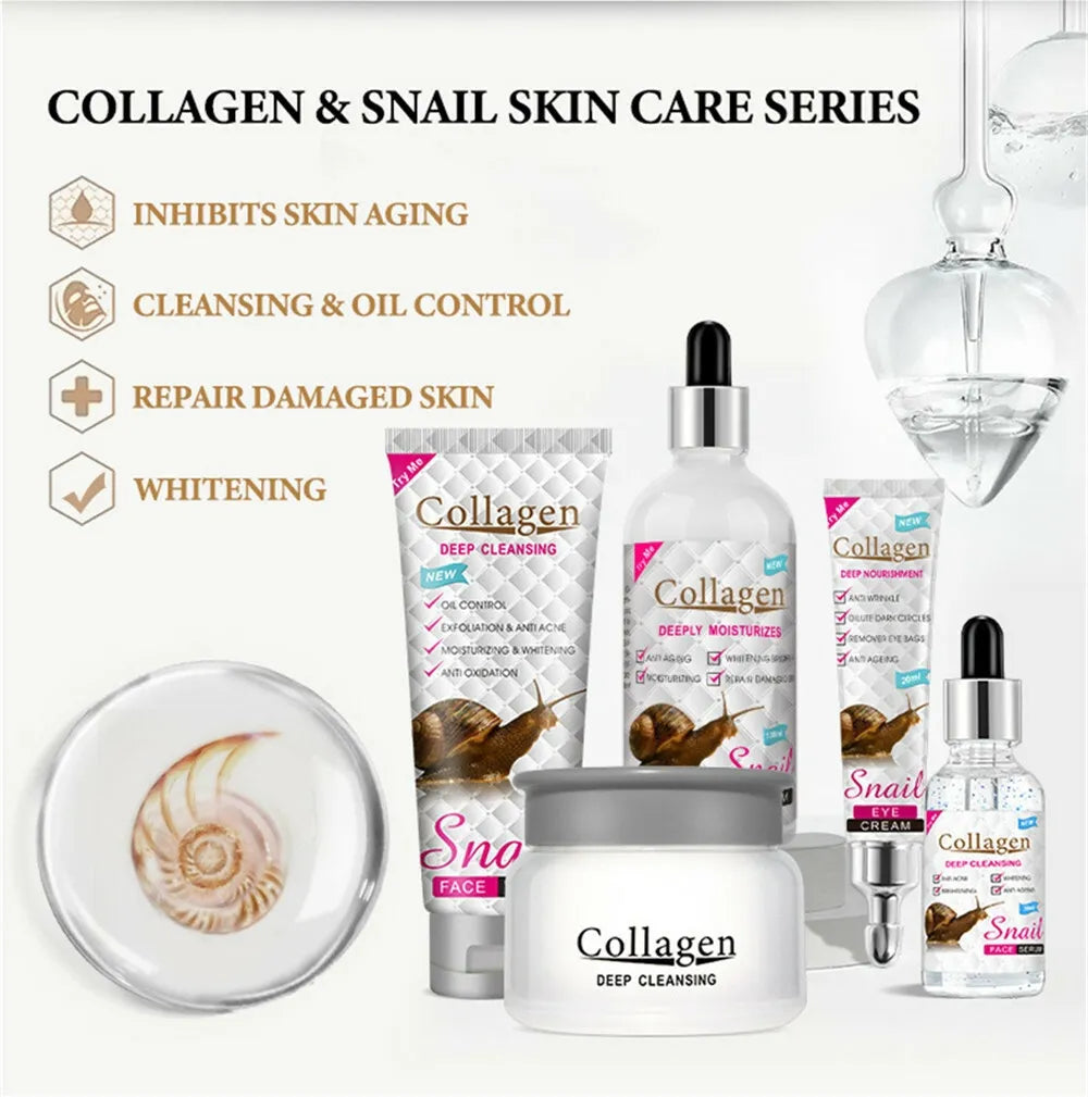 Snail Collagen Facial Skin Care (مجموعة مستخلص الكولاجين من الحلزون)