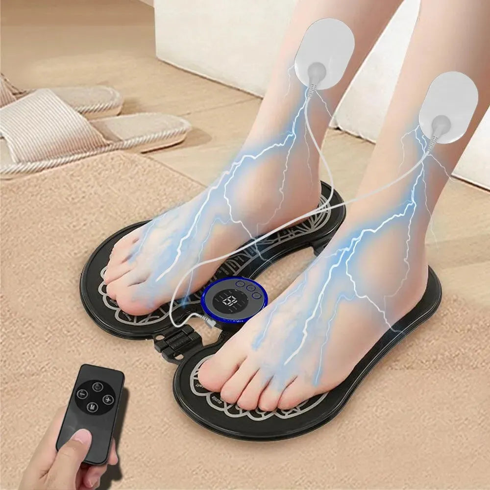 Tapis de Massage Électrique Intelligent pour Pieds EMS (avec Télécommande)