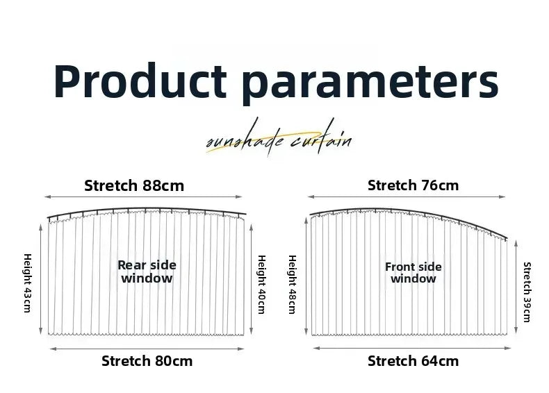 Rideaux Pare-Soleil Coulissants pour Voiture avec Rail Encastrable – Protection UV, Isolation Thermique