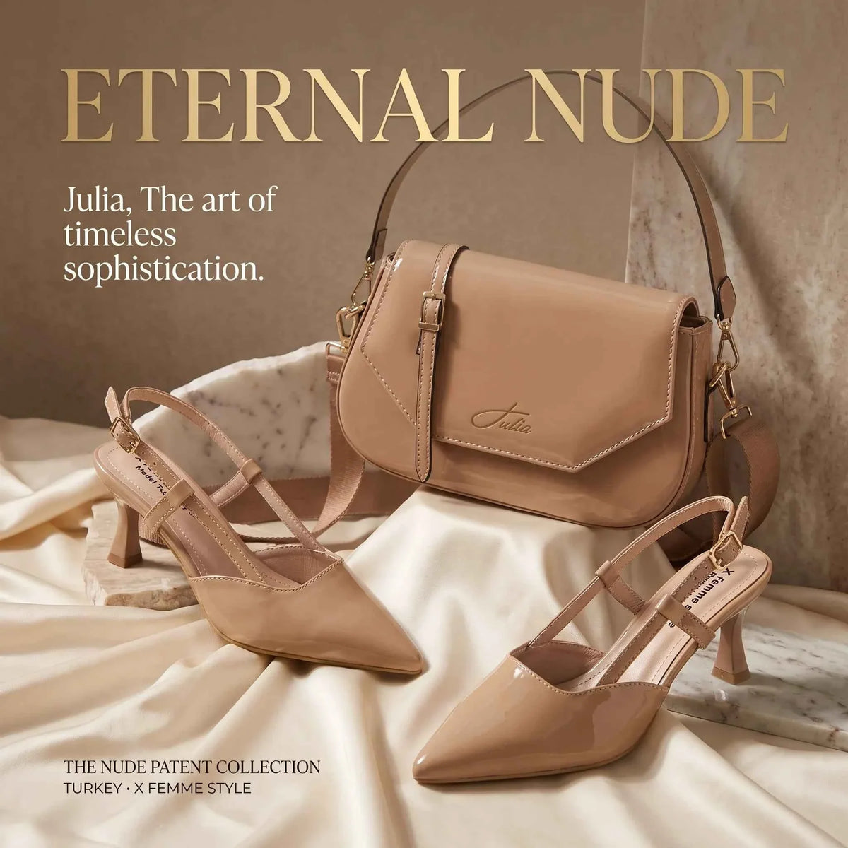 Ensemble Lilia – Sac Vernis &amp; Escarpins à Talon Fin