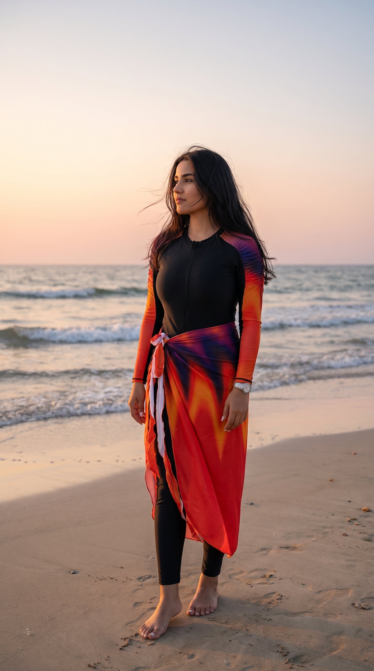 Burkini Flame  Élégance et Confort (4 Pièces)