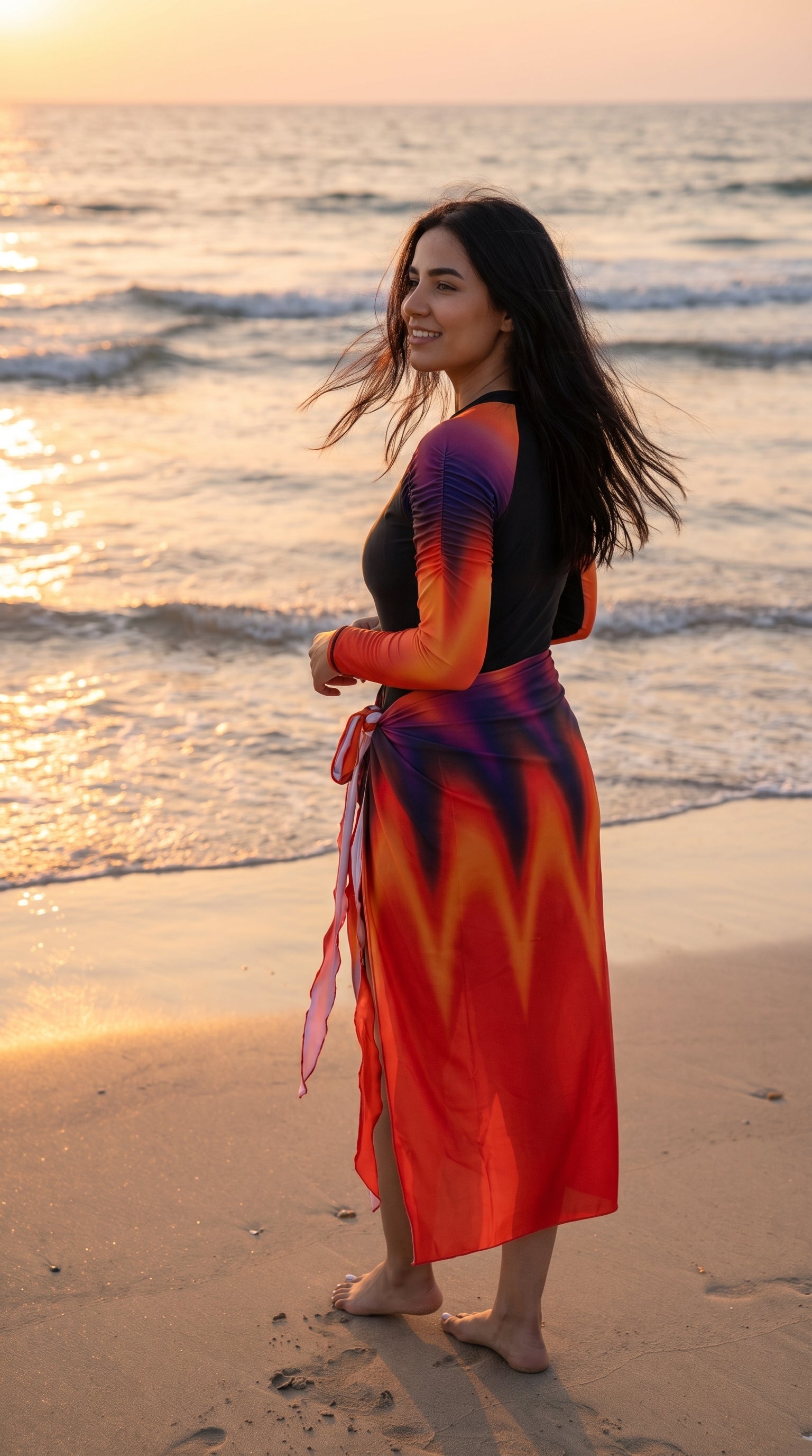 Burkini Flame  Élégance et Confort (4 Pièces)