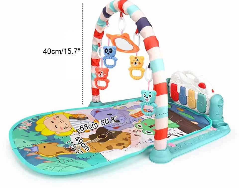 Tapis d'Éveil Musical 4-en-1 avec Piano Kick &amp; Play pour Bébé