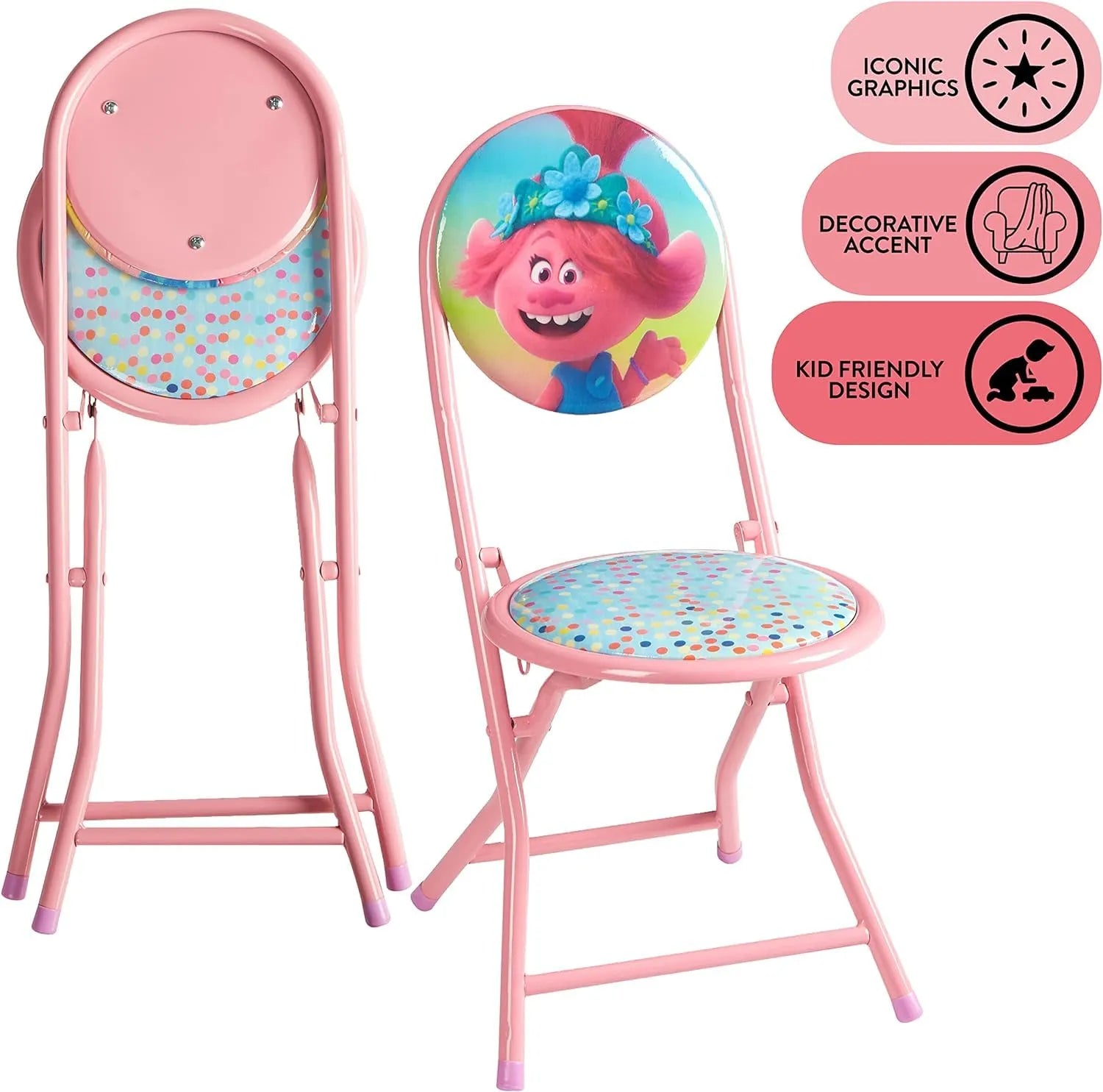 Chaise Pliante Enfant Colorée avec Dossier Motif Dessin Animé (2 à 6 ans)