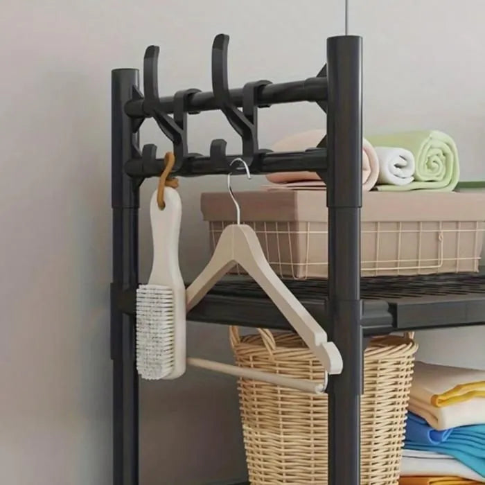 Étagère de Rangement au-dessus de la Machine à Laver (2/3 Niveaux) avec Crochets