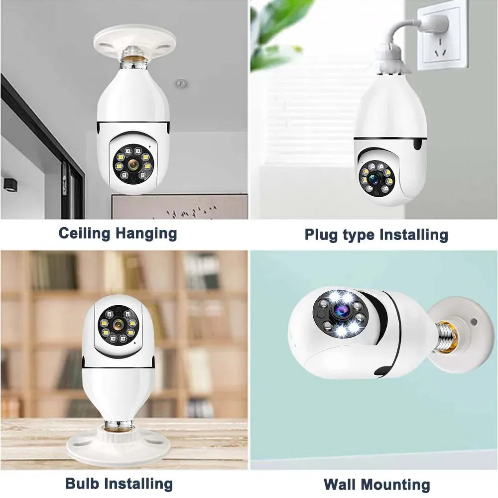 Caméra de Surveillance Ampoule E27 Tuya Smart 2K 3MP – Wi-Fi Dual Band (2.4G &amp; 5G)