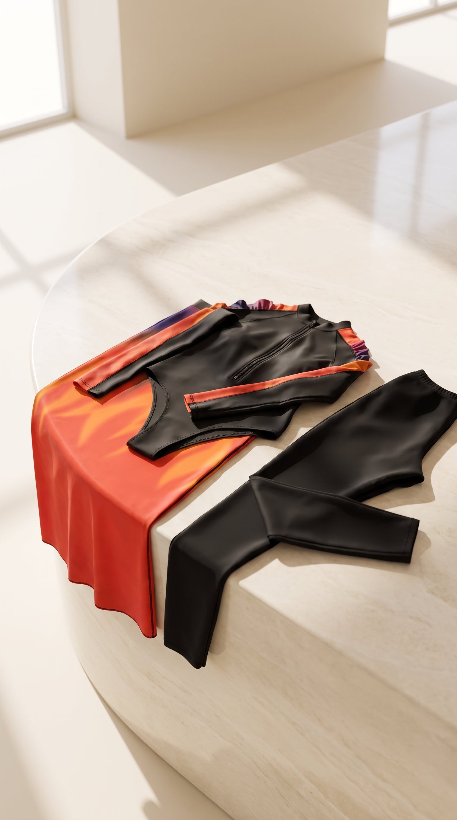 Burkini Flame  Élégance et Confort (4 Pièces)