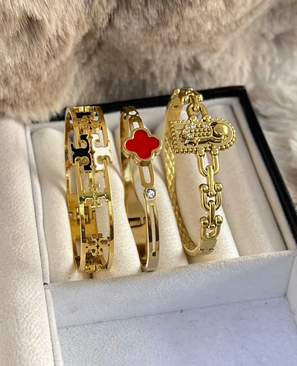 Trio de Bracelets en Acier Inoxydable