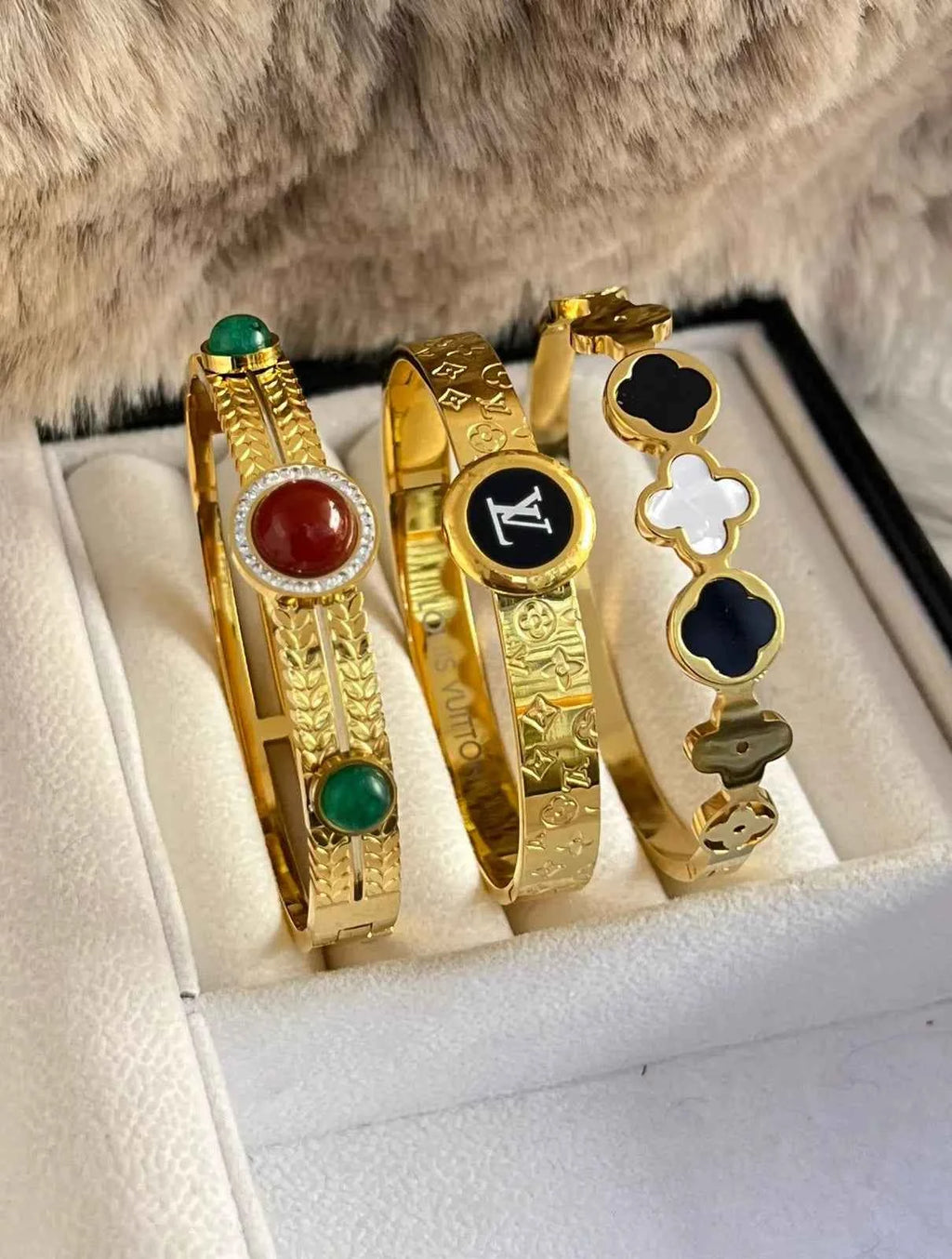 Trio de Bracelets en Acier Inoxydable