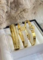 Trio de Bracelets en Acier Inoxydable