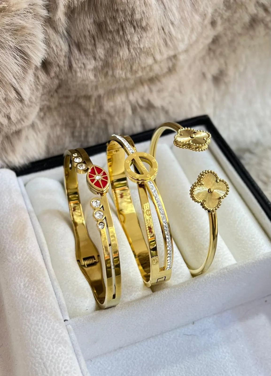 Trio de Bracelets en Acier Inoxydable