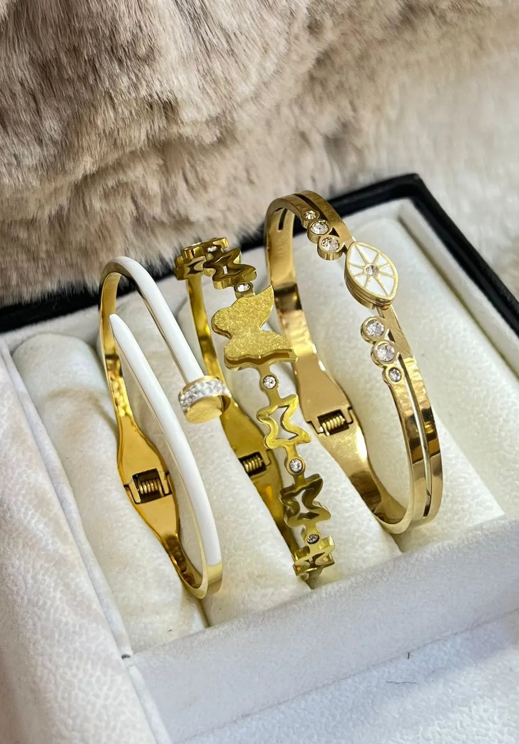 Trio de Bracelets en Acier Inoxydable