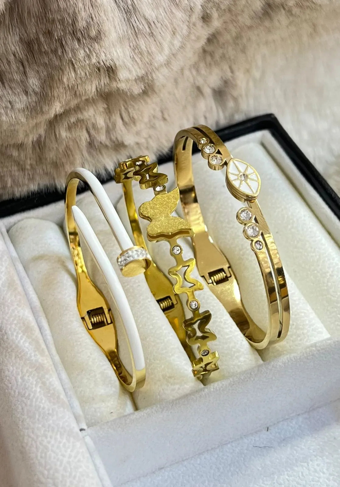 Trio de Bracelets en Acier Inoxydable