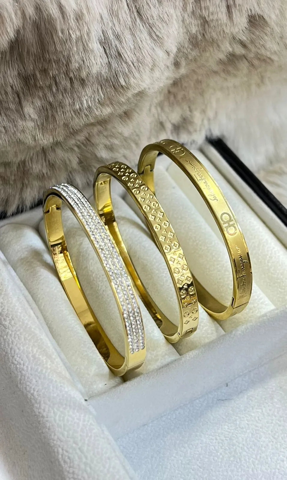 Trio de Bracelets en Acier Inoxydable