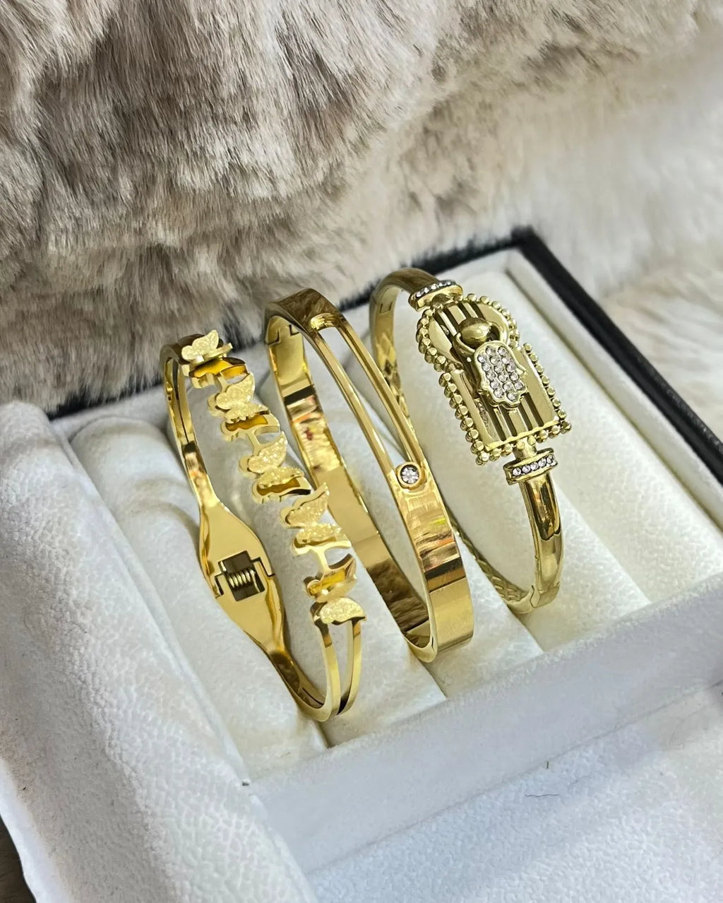 Trio de Bracelets en Acier Inoxydable