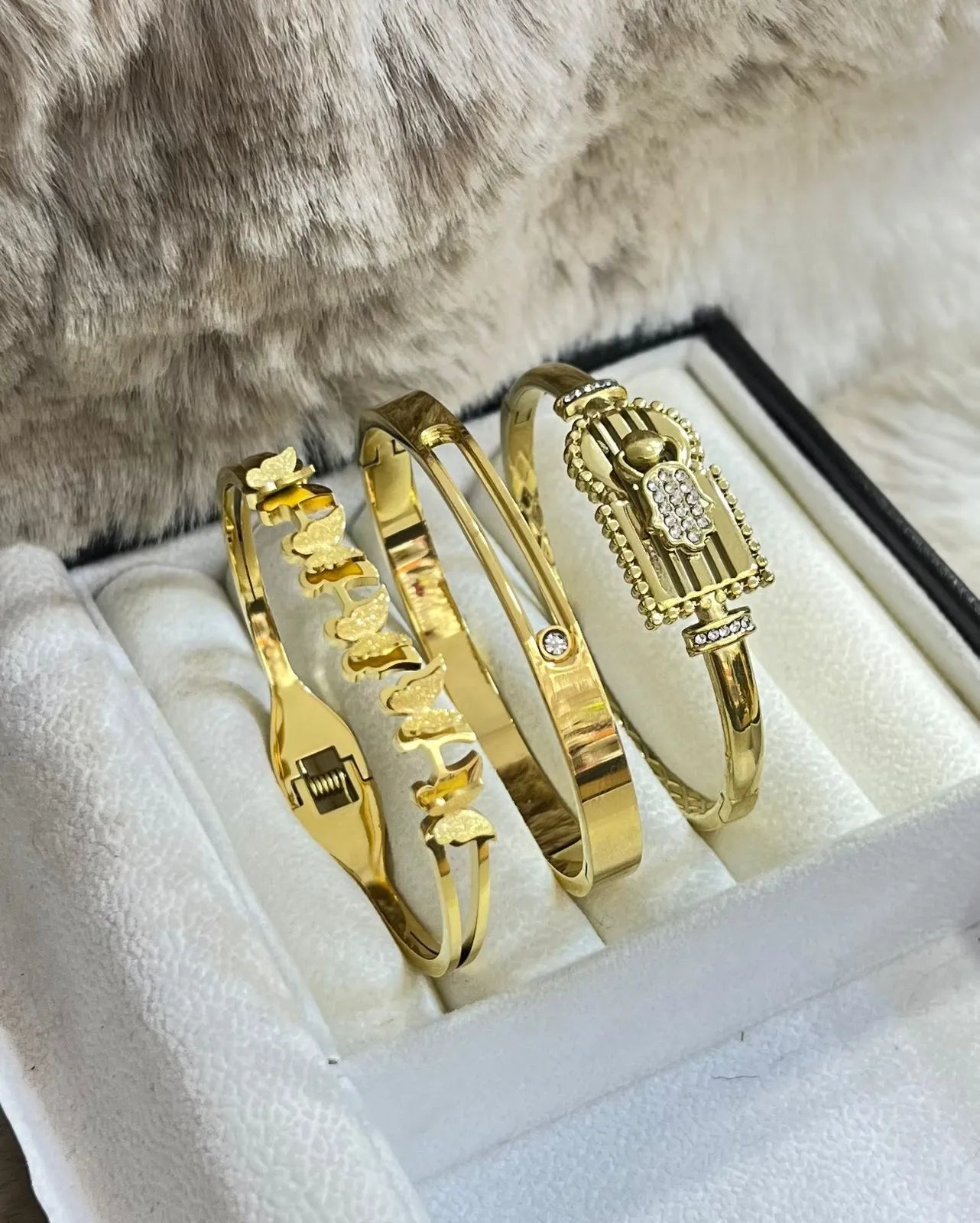 Trio de Bracelets en Acier Inoxydable