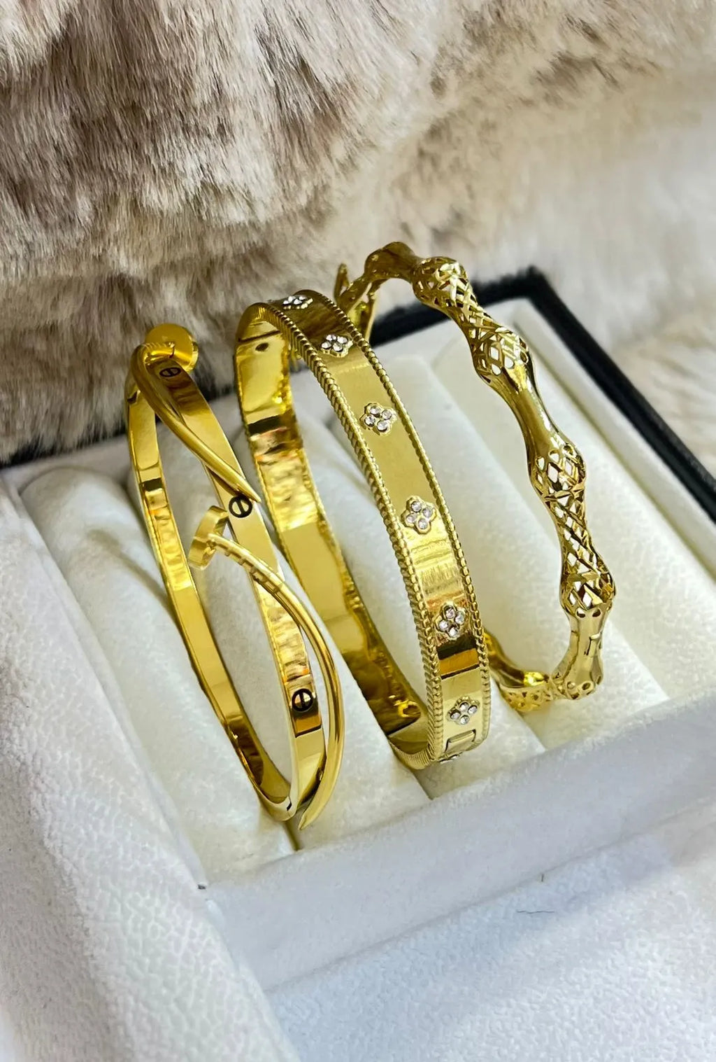 Trio de Bracelets en Acier Inoxydable