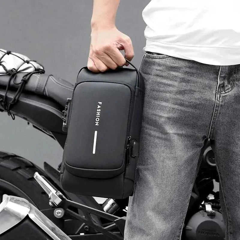 Sac Bandoulière Antivol Poitrine &amp; Épaule avec Port USB ; Cadenas TSA (9.7" iPad)