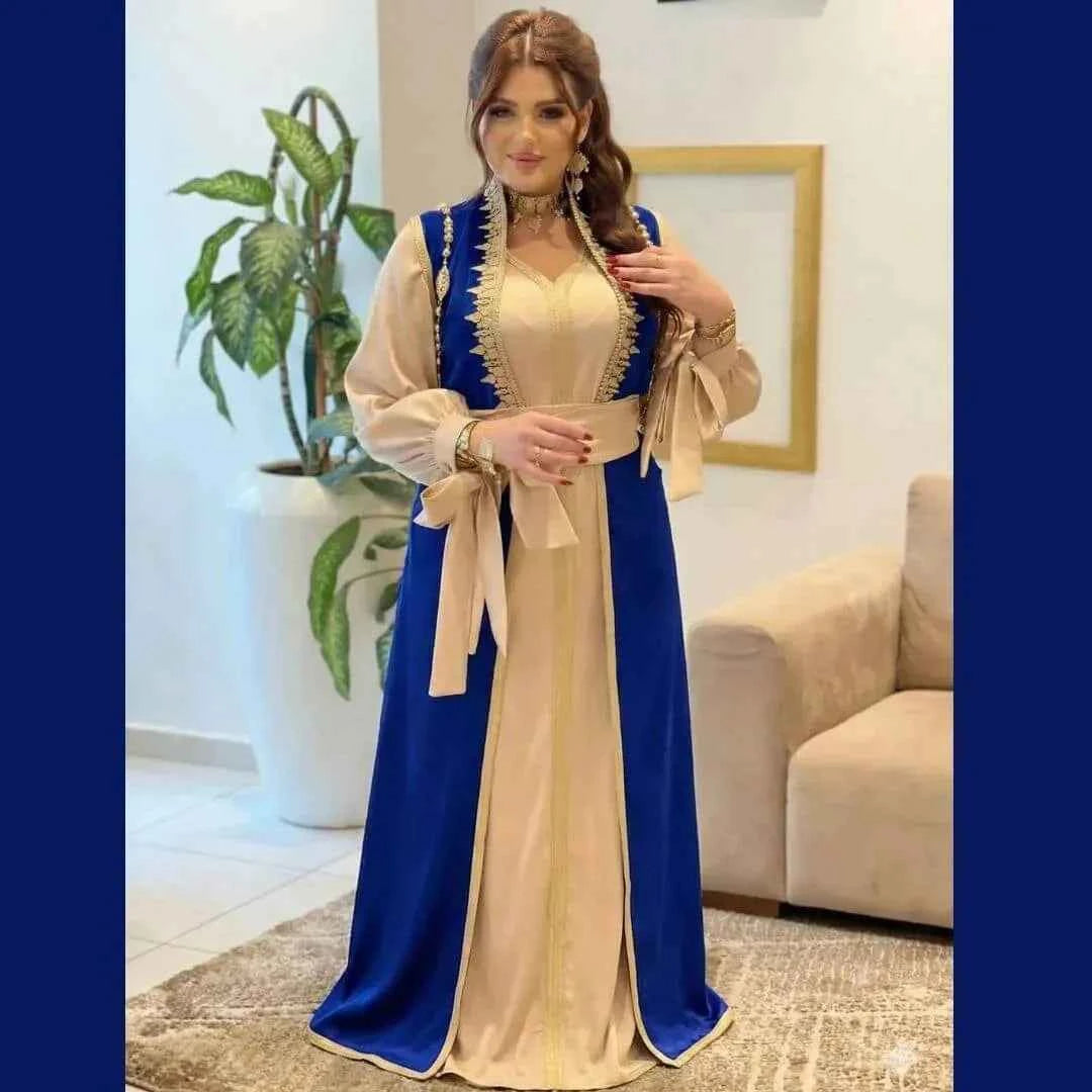 قفطان هماوي 2 بياس بكاب موبرا مع حزام راقي