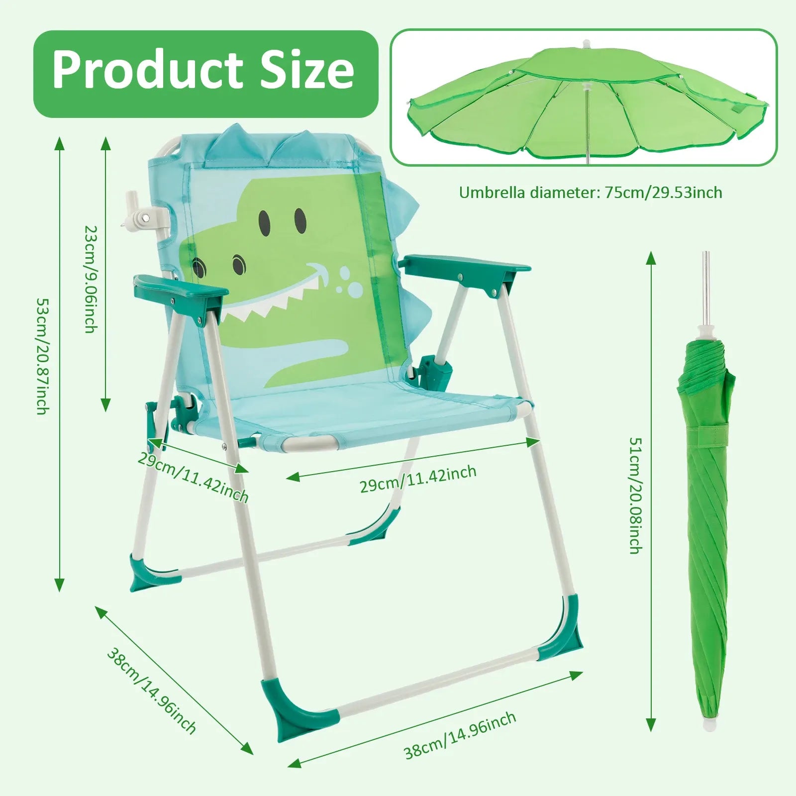Chaise de Plage Pliante pour Enfants avec Parasol Amovible