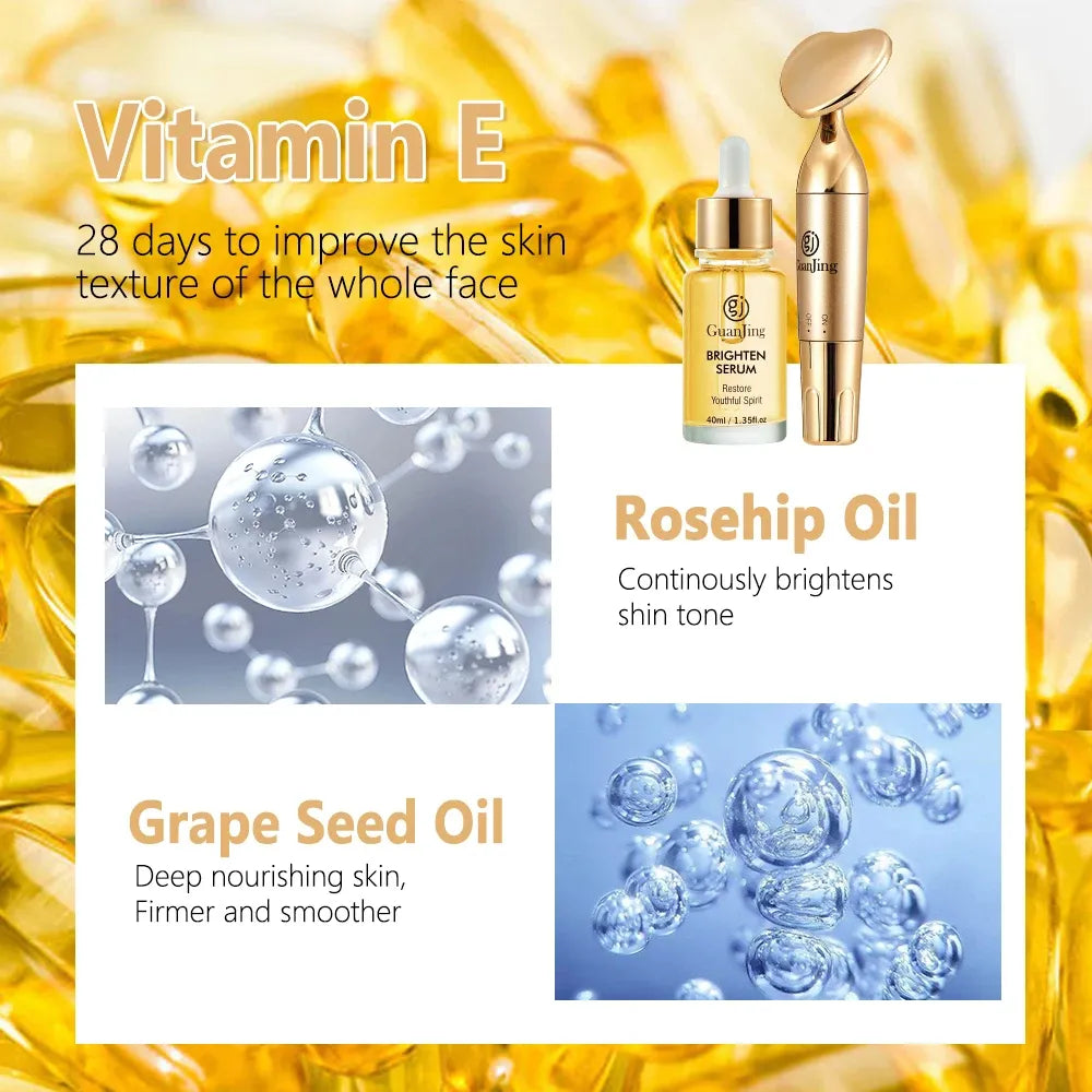 Pack Soin & Rénovation du Visage 3-en-1 – Spatule Ultrasons + Derma Roller 540 Aiguilles + Kit GuanJing (Masseur et Sérum)