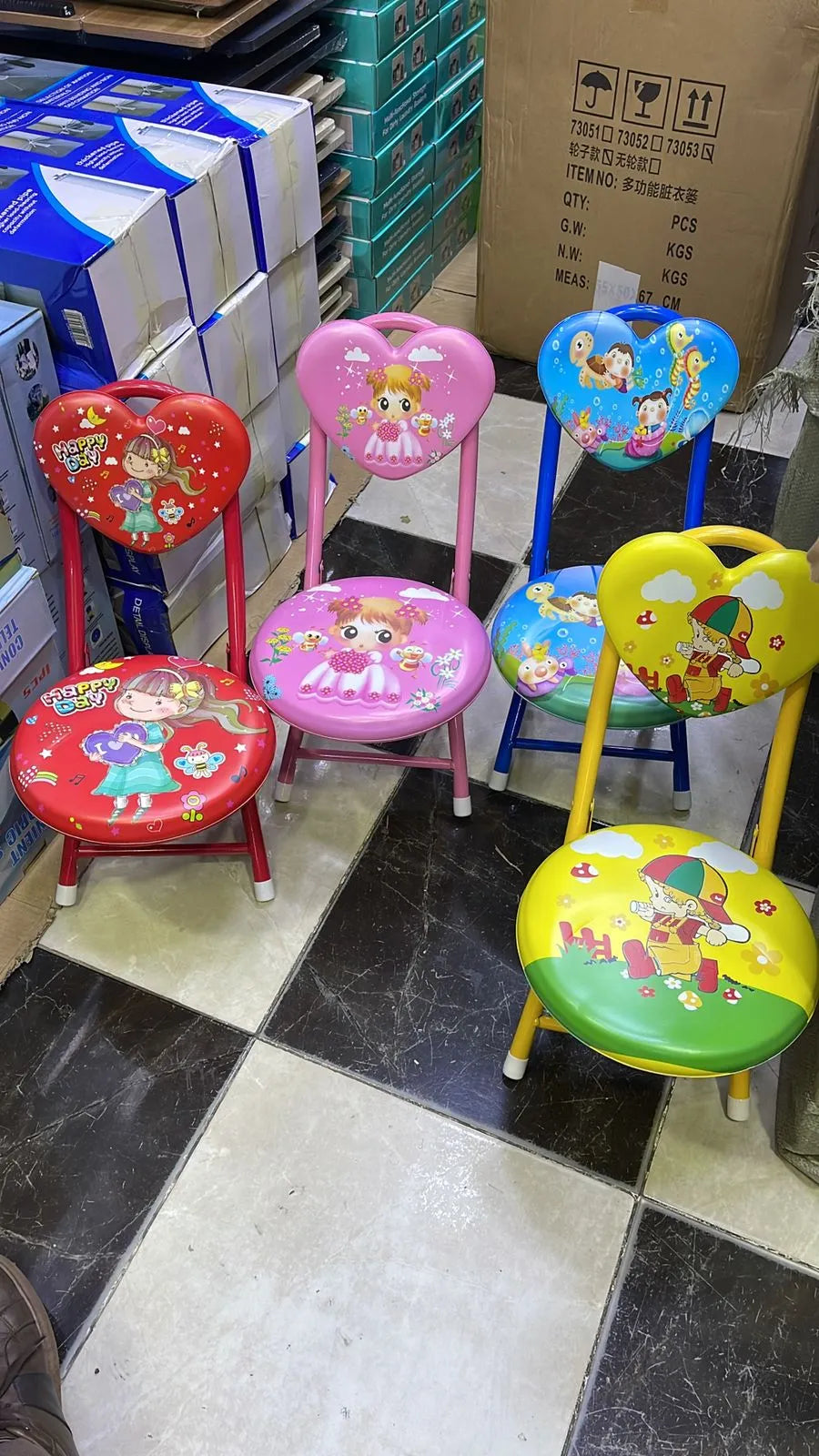 Chaise Pliante Enfant Colorée avec Dossier Motif Dessin Animé (2 à 6 ans)