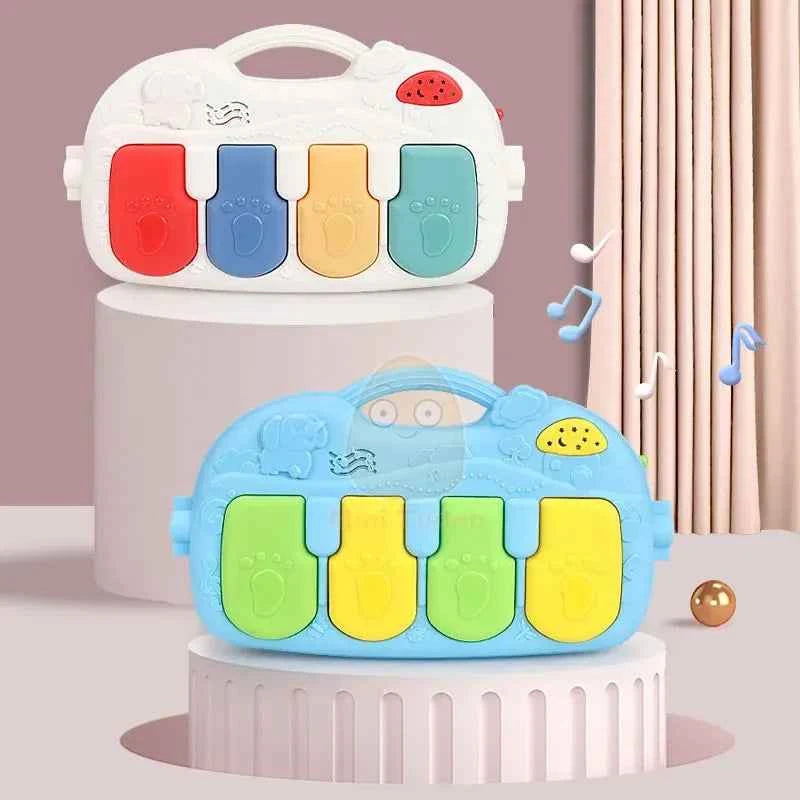 Tapis d'Éveil Musical 4-en-1 avec Piano Kick &amp; Play pour Bébé