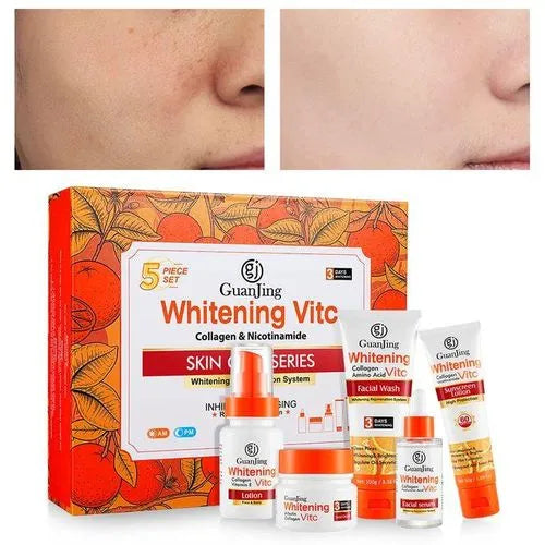 Coffret Routine Éclat & Anti-Âge à la Vitamine C, Collagène & Niacinamide (5 Pièces)