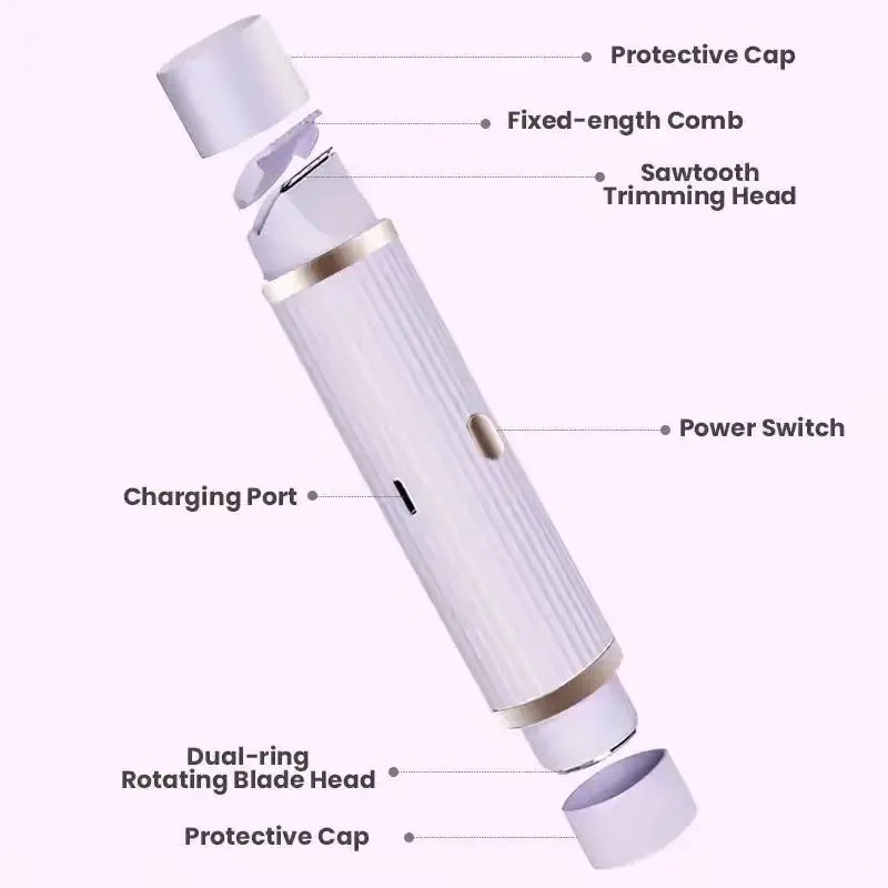 Rasoir Électrique & Tondeuse Bikini 2-en-1 pour Femme – Rechargeable USB