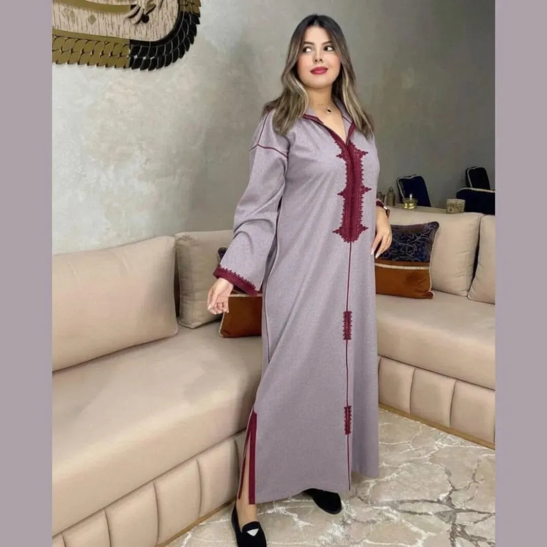 جلابة شتوية دافئة بفصالة إيفازي عصرية - ثوب دياكونا الممتاز