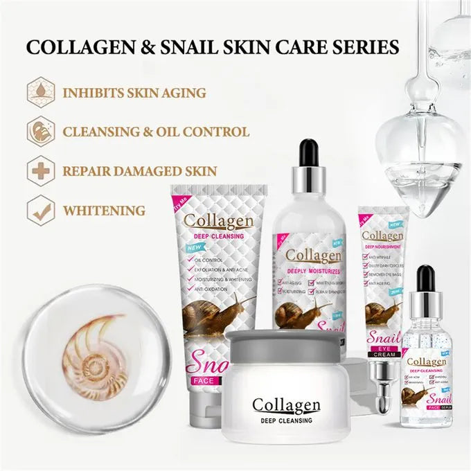 Snail Collagen Facial Skin Care (مجموعة مستخلص الكولاجين من الحلزون)