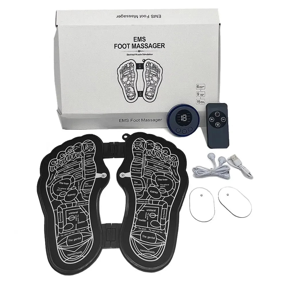 Tapis de Massage Électrique Intelligent pour Pieds EMS (avec Télécommande)