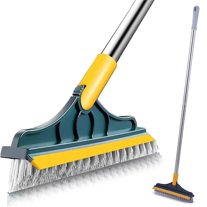 Pack Hygiène &amp; Entretien Salle de Bain 3-en-1 – Bague de Évacuation Fleur en Silicone + Balai-Brosse Renforcé 2-en-1 avec Raclette + Distributeur Automatique de Dentifrice