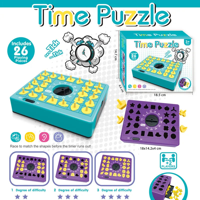 Jeu de Société & Casse-Tête Chronométré "Time Puzzle" (26 Pièces)