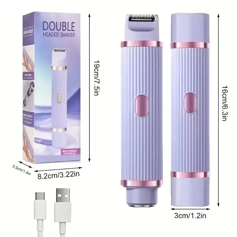 Rasoir Électrique & Tondeuse Bikini 2-en-1 pour Femme – Rechargeable USB