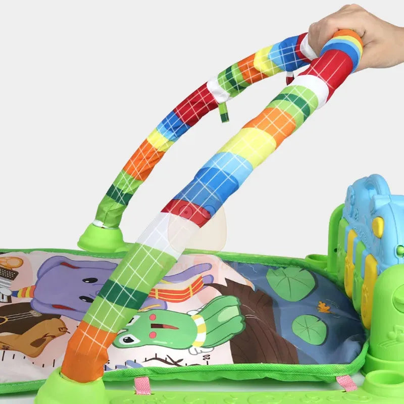 Tapis d'Éveil Musical 4-en-1 avec Piano Kick &amp; Play pour Bébé
