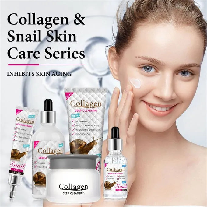 Snail Collagen Facial Skin Care (مجموعة مستخلص الكولاجين من الحلزون)