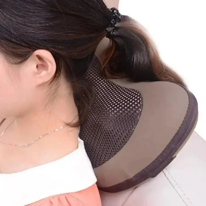 Coussin de Massage Shiatsu Chauffant 4-en-1 – Pour Maison & Voiture (CHM-8028)