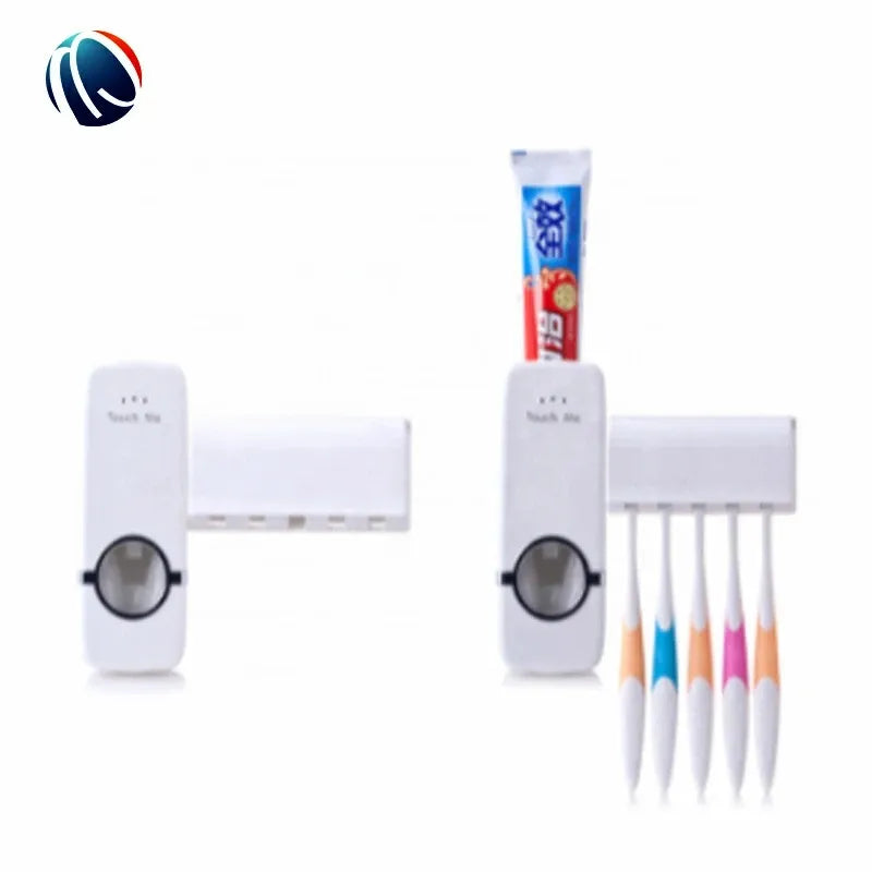 Pack Hygiène &amp; Entretien Salle de Bain 3-en-1 – Bague de Évacuation Fleur en Silicone + Balai-Brosse Renforcé 2-en-1 avec Raclette + Distributeur Automatique de Dentifrice