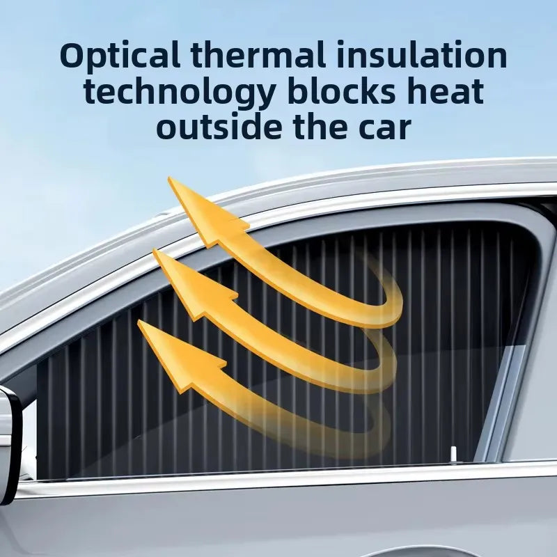 Rideaux Pare-Soleil Coulissants pour Voiture avec Rail Encastrable – Protection UV, Isolation Thermique